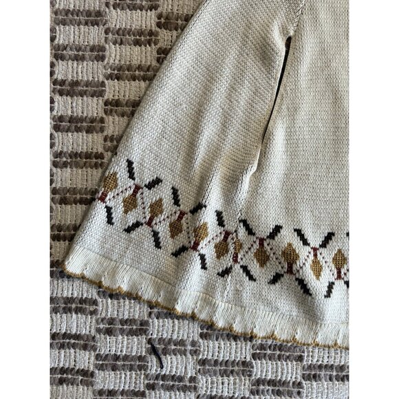 VTG 70's JC Penney Sweater Poncho Cape Women's Dutch Fall One Size Boho Academia - Picture 5 of 13